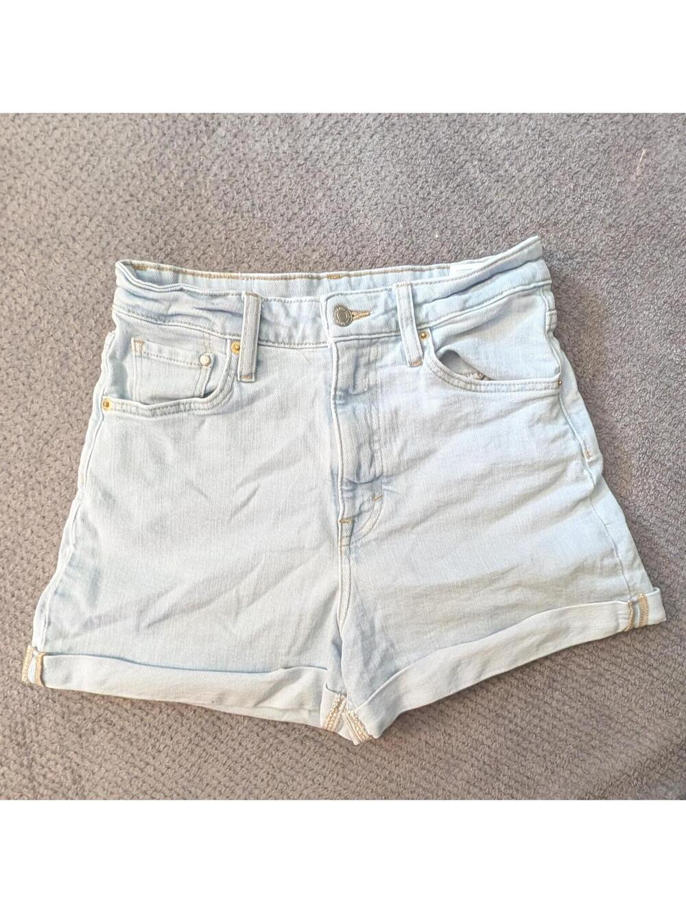 &DENIM Light Wash Ultrahigh Waist Mom Shorts Size US 2 / EUR 34